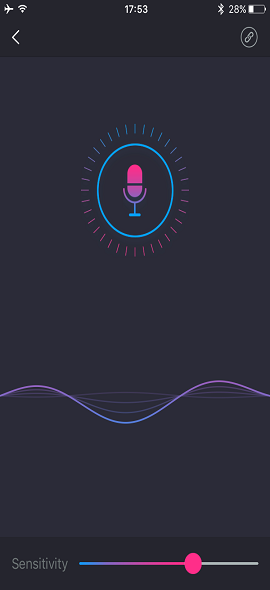Lovense Remote uygulaması ekran görüntüsü Ses Etkinleştirildi.